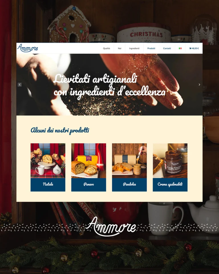 Screenshot of the Ammore website (1 of 4)