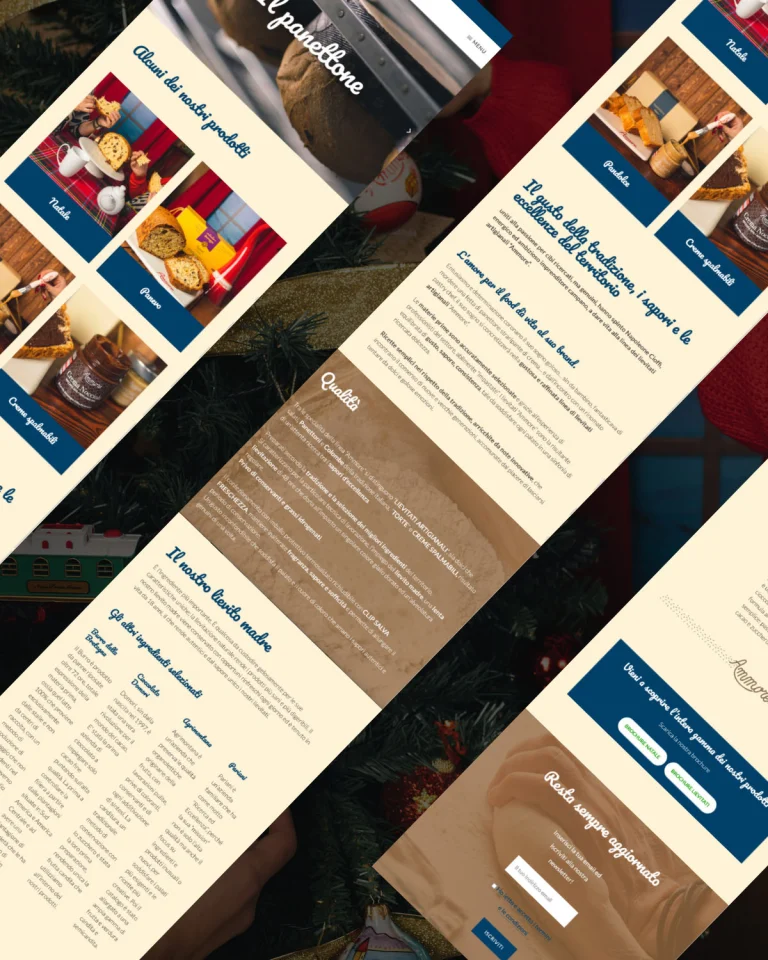 Screenshot of the Ammore website (2 of 4)