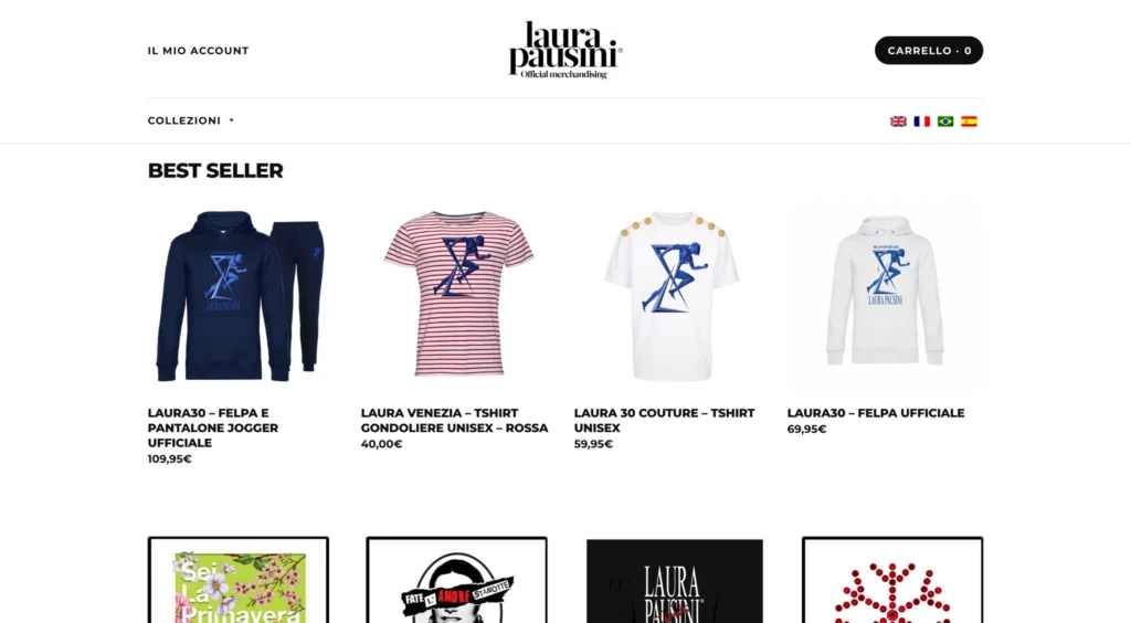 Home page of the Laura Pausini website