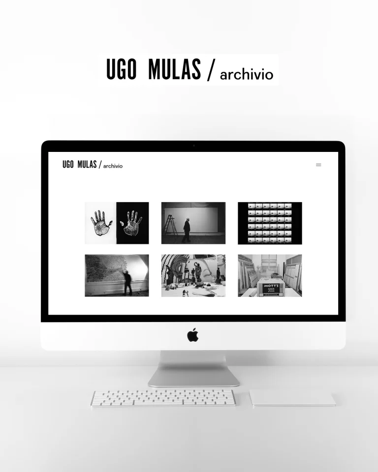 Mockup of the Ugo Mulas project on a desktop monitor