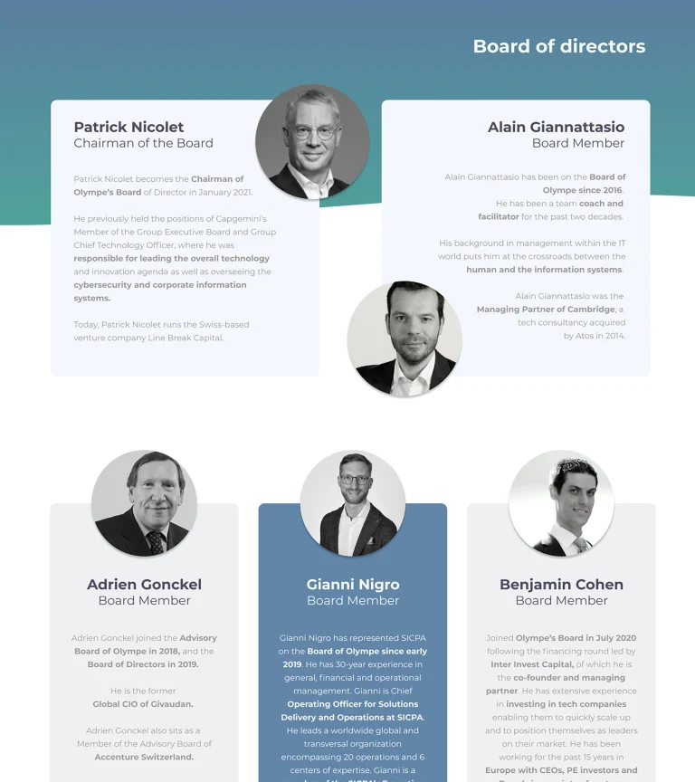 Screenshot of the Olympe website (4 of 5)