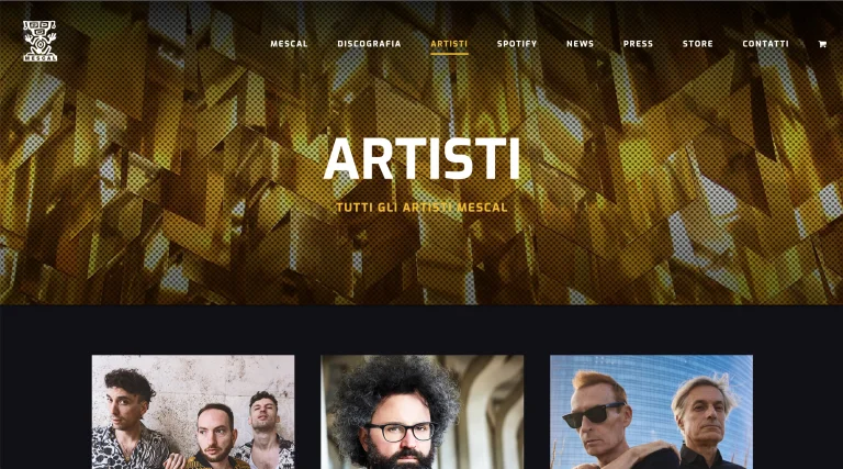 Captura del sitio web de Mescal Music (2 de 5)