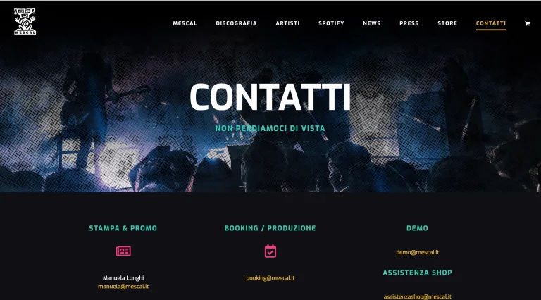 Captura del sitio web de Mescal Music (5 de 5)