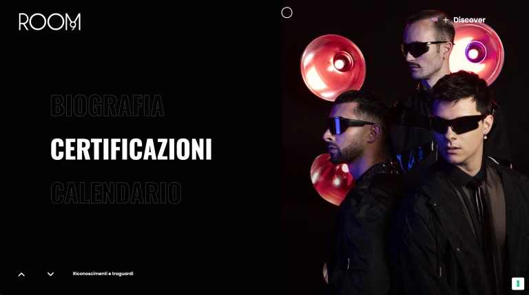 Screenshot Screenshot of the Room9 website (2 of 3)