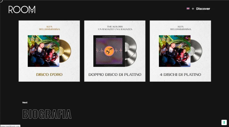Screenshot Screenshot of the Room9 website (3 of 3)