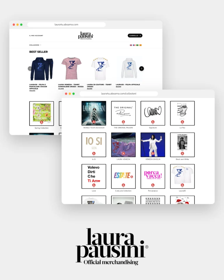 Screenshot of the Laura Pausini website