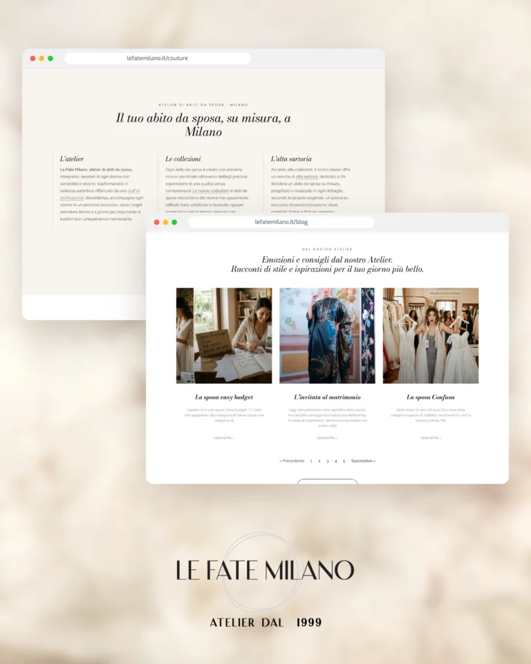 Screenshot of the Le Fate Milano website