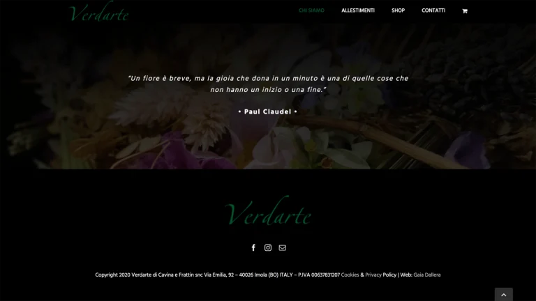 Screenshot of the Verdarte website (2 of 2)