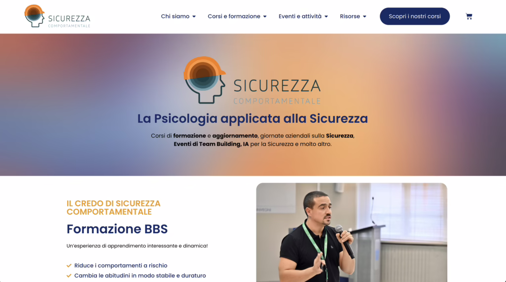 Home page of the Sicurezza Comportamentale website