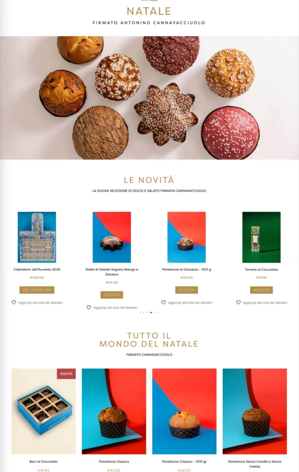Screenshot Screenshot of the Antonino Cannavacciuolo website (3 of 3)